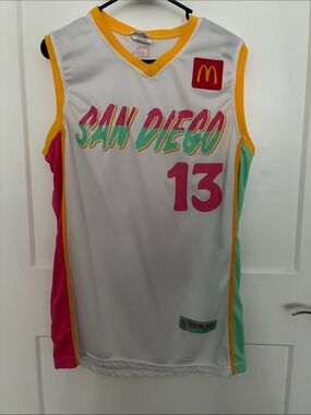 McDonald's White Jersey with Pink, Yellow & Mint Accents